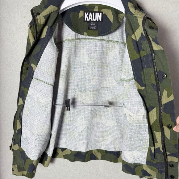 Kaun Camouflage Utility Jacket Womens Full Zip Buttons Pockets 100% Cotton M - Picture 9 of 13